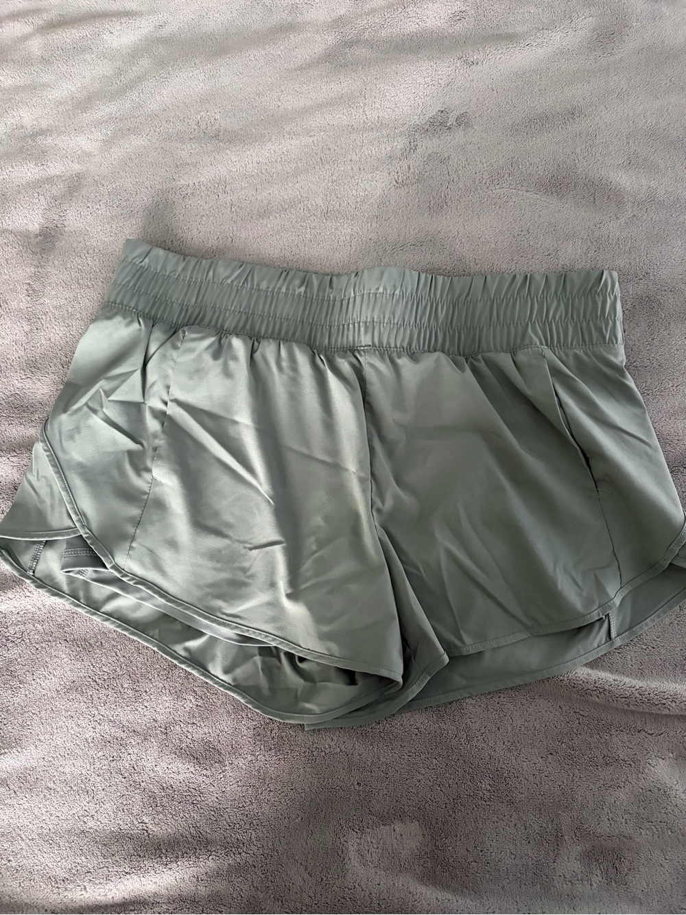 Light Sage/Gray Women's Athletic Shorts